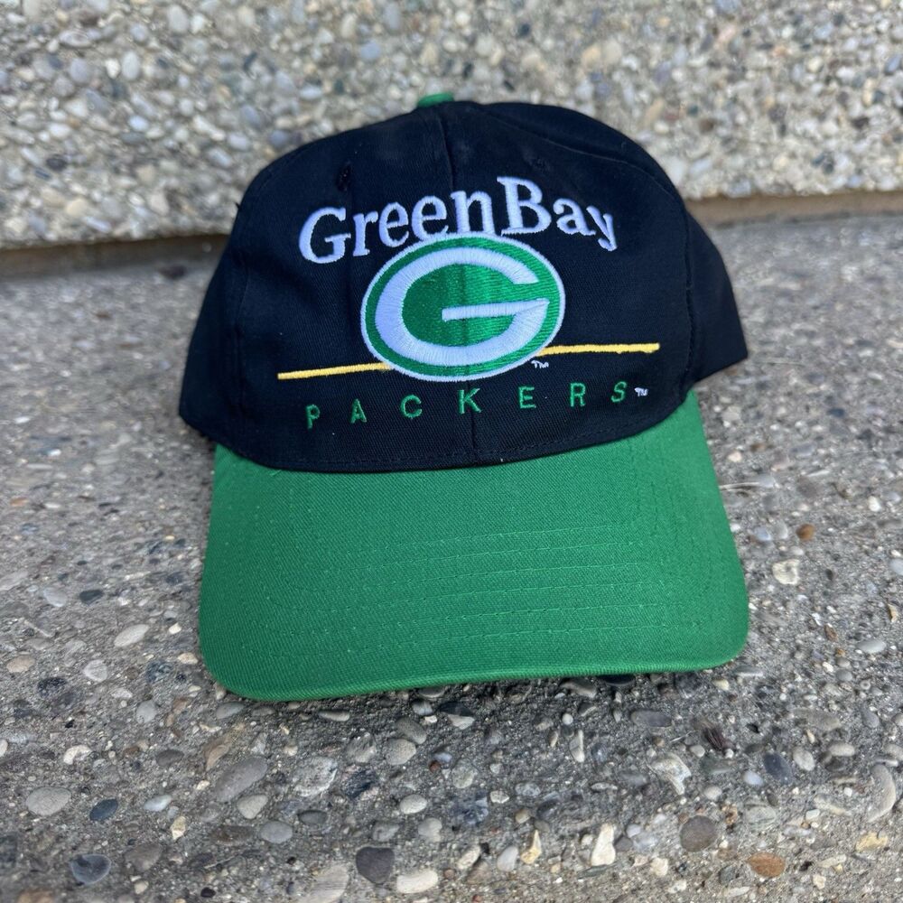 Vintage Green Bay Packers Hat Cap Snap Back Mens One Size NFL 90s NFC Football